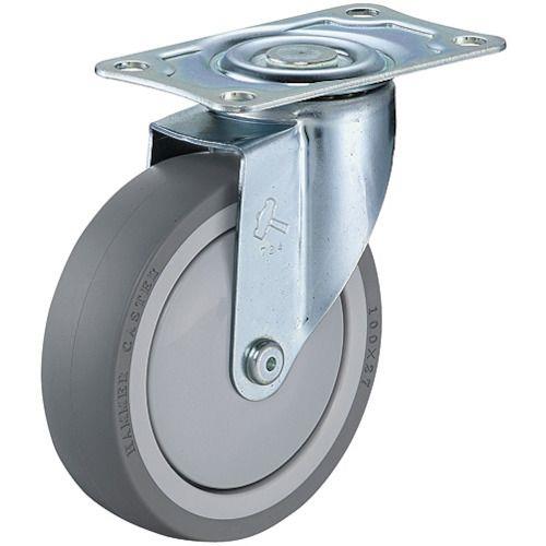 ハンマー 軽量薄板鋼板製旋回式ウレタン車輪(ナイロンホイール・ボールベアリング)100mm