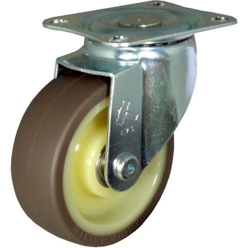 ハンマー 軽量薄板鋼板製旋回式ウレタン車輪(ナイロンホイール・ボールベアリング)75mm
