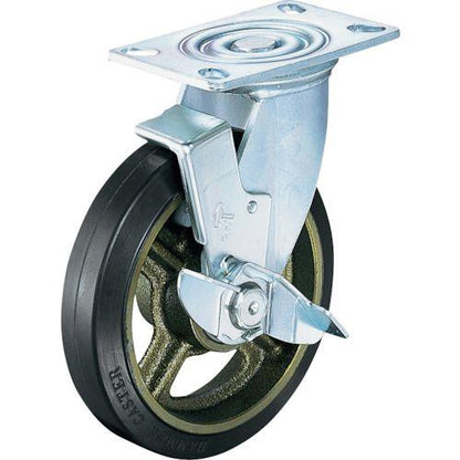 ハンマー 重荷重用旋回式ゴム車(イモノホイール・ラジアルボールベアリング)200mm SP付