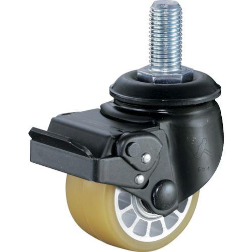 ハンマー 低床重荷重用ねじ込み旋回式ウレタン車輪(アルミホイール・ボールベアリング)65mm SP付