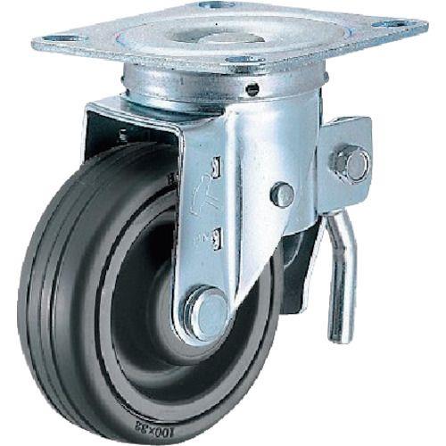 ハンマー 旋回式ゴム車輪(ナイロンホイール・ボールベアリング)150mm トータルロック
