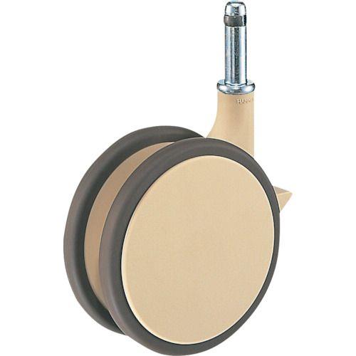 ハンマー 双輪差込み旋回式ウレタン車輪 100mm ストッパー付 ライトブラウン