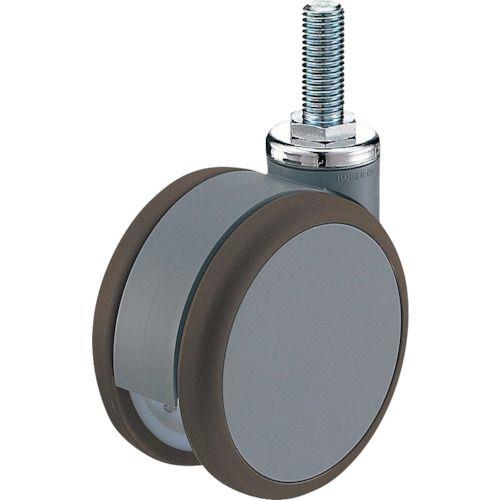 ハンマー 双輪ねじ込み旋回式ウレタン車輪 100mm M12 グレー