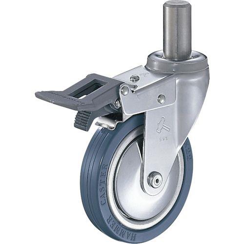 ハンマー 差込み旋回式ゴム車輪 125mm トータルロック