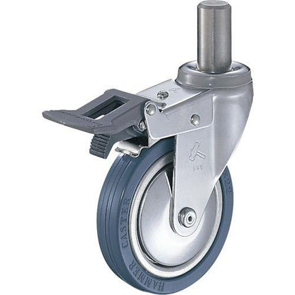 ハンマー 差込み旋回式ゴム車輪 125mm トータルロック