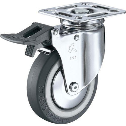 ハンマー 旋回式ウレタン車輪(ナイロンホイール・ボールベアリング)125mm トータルロック