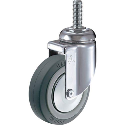 ハンマー ねじ込み旋回式ウレタン車輪(ナイロンホイール・ボールベアリング)150mm