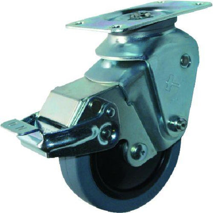 ハンマー オールステンレスクッションキャスター旋回式ゴム車輪125mm 線径2.8 SP付