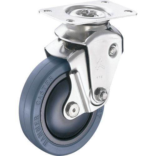 ハンマー オールステンレスクッション旋回式ゴム車輪100mm 線径2.3mm