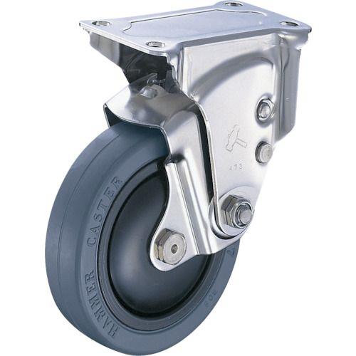 ハンマー オールステンレスクッションキャスター固定ゴム車輪100mm 線径2.0mm