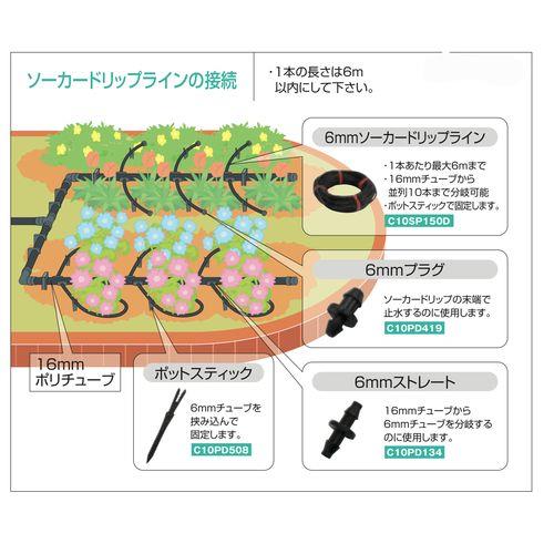 6mmソーカードリップライン(30m巻) 150mmピッチ エミッター