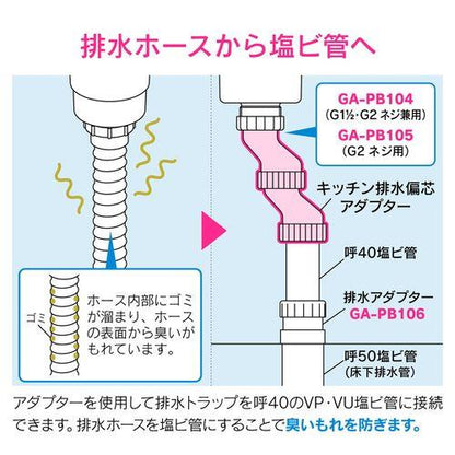 キッチン排水偏芯アダプター