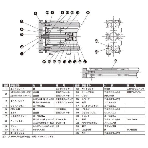 ガイド付シリンダ ころがり軸受 ＜STG-B-16-1＞