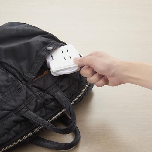 巻取りモバイルタップ3個口0.6m白
