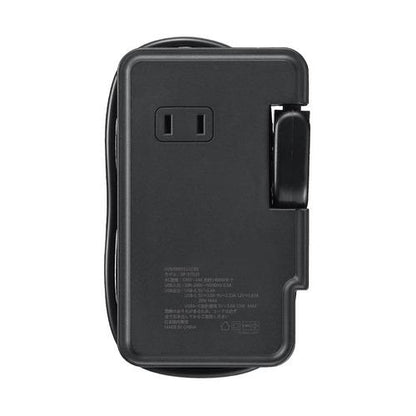 巻取りモバイルタップ3個口0.9mCタイプUSB付黒
