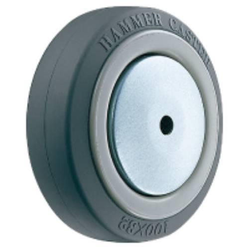 ハンマー ねじ込み旋回式ウレタン車輪(ナイロンホイール・ベアリング)M12 125mm トータルロック