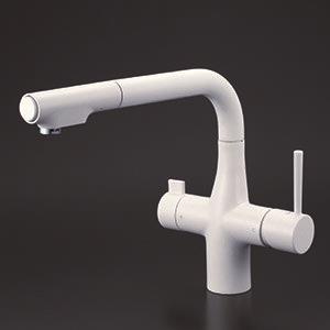 シングルシャワー付混合栓マットホワイト