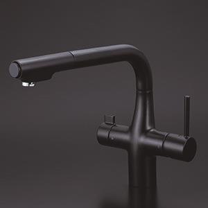 シングルシャワー付混合栓マットブラック