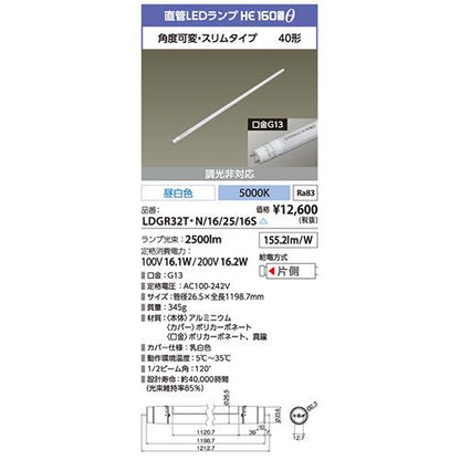 直管ランプ ECOHiLUX HE160Sθ 角度可変・スリムタイプ