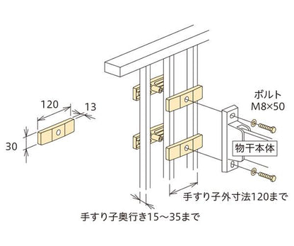 ホスクリーン 手すり子付パーツ ＜HP-4S-ST＞