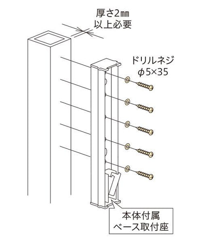 ホスクリーン 支柱直付パーツ ＜HP-12G＞