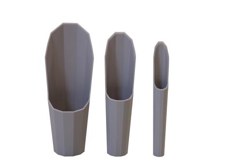 FG プラ 多肉土入れ3点セット グレー