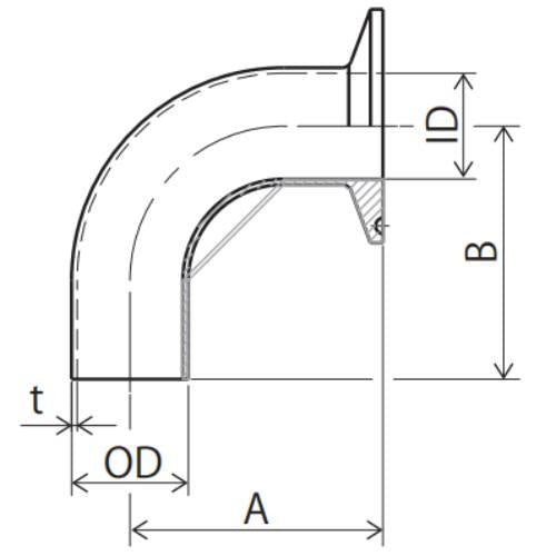 片ヘルール付エルボ
