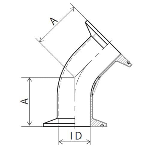 45°ヘルールエルボ