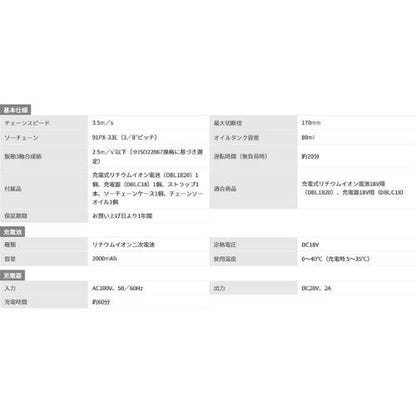 充電式ポールチェーンソー 18V