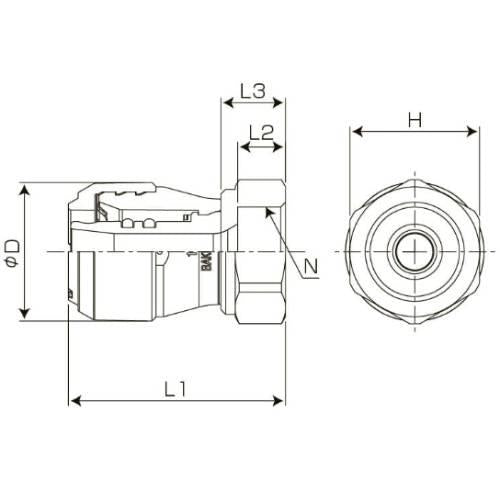 ポリブテンパイプ対応 ハードロックS＜メネジアダプター 平行ネジ＞ ＜EMGP S＞