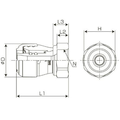 ポリブテンパイプ対応 ハードロックS＜メネジアダプター 平行ネジ＞ ＜EMGP S＞