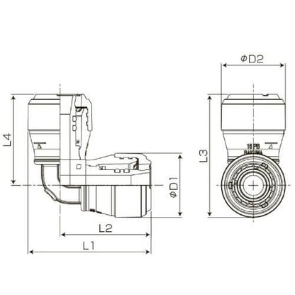 ポリブテンパイプ対応 ハードロックS＜エルボ＞ ＜ELP S＞