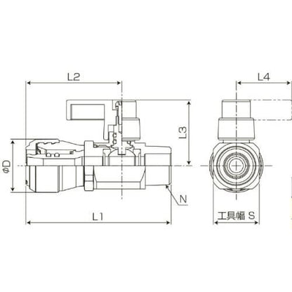 ポリブテンパイプ対応 ハードロックS＜バルブ付オネジアダプター＞ ＜EOVP S＞