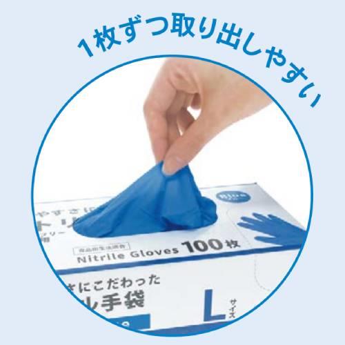 ニトリル手袋 薄手 ブラック 100枚入