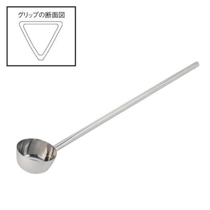 PE 18-8長柄ヒシャク 三角グリップ 15cm